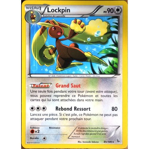 Carte Pokémon 85/106 Lockpin 90 Pv - Rare Xy Étincelles Neuf Fr