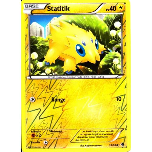 Carte Pokemon Bw - Pouvoirs Emergents - Statitik 40 Pv - 33/98 Reverse