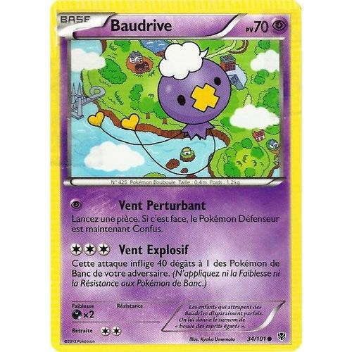 Carte Pokémon 34/101 Baudrive 70 Pv Série Bw Explosion Plasma Neuf Fr