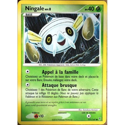 Carte Pokémon 117/147 Ningale Lv.8 40 Pv Platine Vs Neuf Fr
