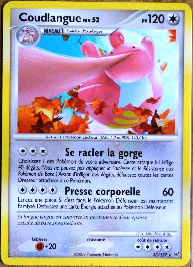 Carte Pokémon 33/127 Coudlangue 120 Pv Platine Neuf Fr