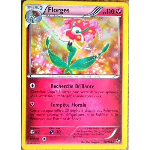 Carte Pokémon 66/106 Florges 110 Pv - Holo Rare Xy Étincelles Neuf Fr