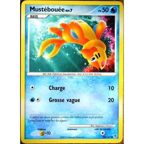 Carte Pokémon 92/147 Mustébouée Lv.7 50 Pv Platine Vs Neuf Fr