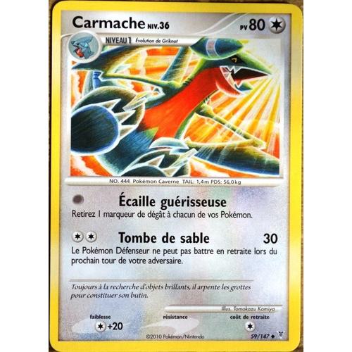 Carte Pokémon 59/147 Carmache Lv.36 80 Pv Platine Vs Neuf Fr