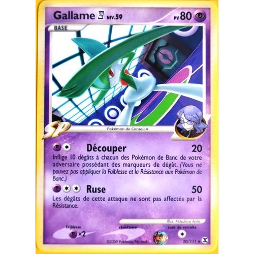 Carte Pokémon 20/111 Gallame 80 Pv Platine Rivaux Émergeants Neuf Fr