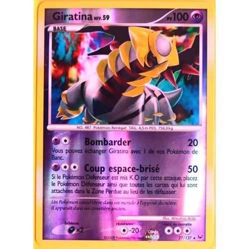 Carte Pokémon 27/127 Giratina 100 Pv - Reverse Série Platine  Neuf Fr