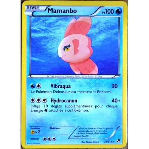 Carte Pokémon 39/114 Mamanbo 100 Pv Noir & Blanc Neuf Fr