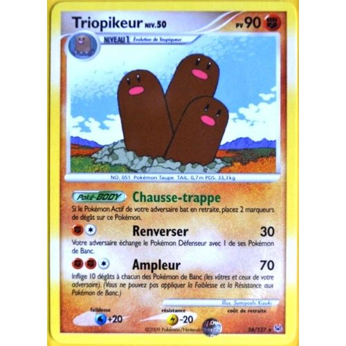 Carte Pokémon 24/127 Triopikeur 90 Pv Platine Neuf Fr