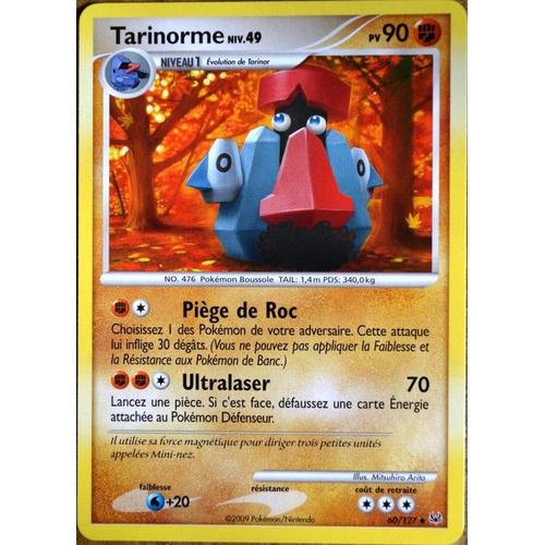 Carte Pokémon 60/127 Tarinorme Lv.49 90 Pv Platine Neuf Fr