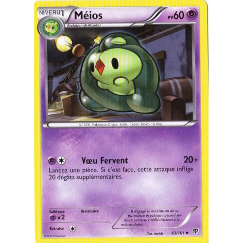 Carte Pokémon 043/101 Méios 60 Pv Série Bw Explosion Plasma Neuf
