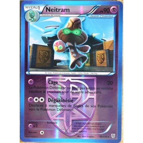 Carte Pokémon 70/135 Neitram 90 Pv Reverse Rare Série Tempête Plasma Neuf Fr