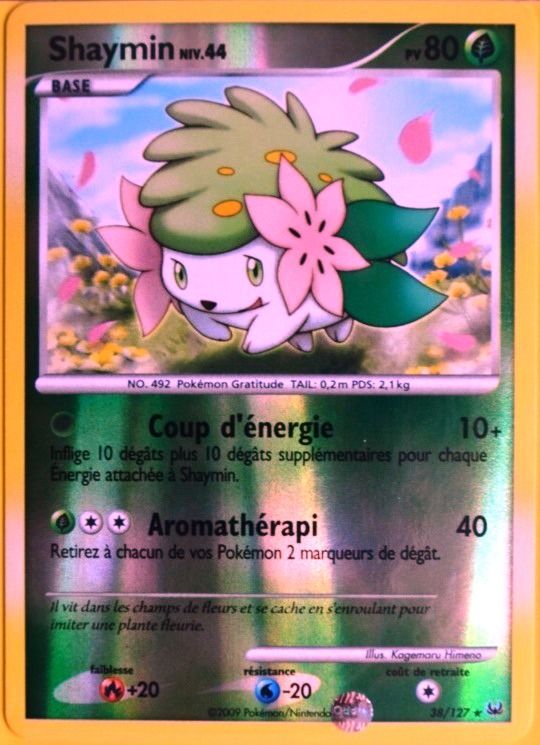 Carte Pokémon 38/127 Shaymin 80 Pv - Reverse Série Platine  Neuf Fr