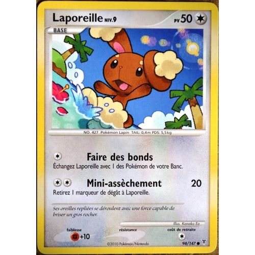 Carte Pokémon 94/147 Laporeille Lv.9 50 Pv Platine Vs Neuf Fr