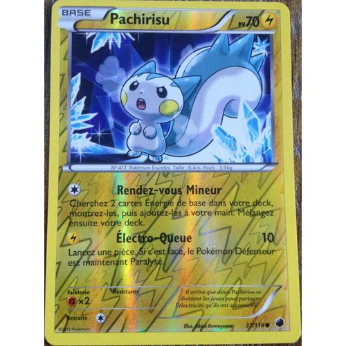 Carte Pokémon Pachirisu Reverse 70 Pv 37/116 Glaciation Plasma Neuf Fr