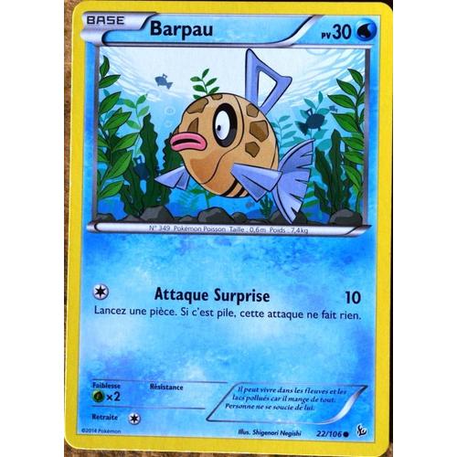 Carte Pokémon 22/106 Barpau 30 Pv Série Xy Étincelles Neuf Fr