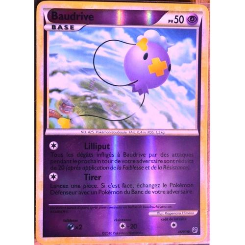 Carte Pokémon 46/90 Baudrive 50 Pv - Reverse Hs Indomptable Neuf Fr
