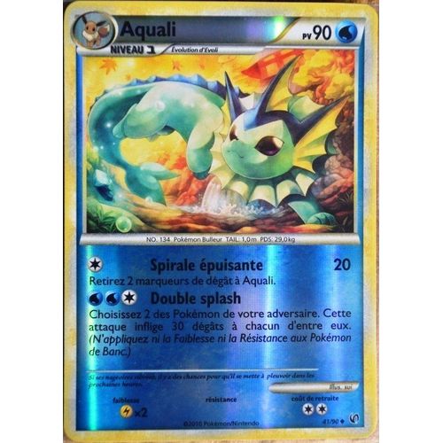 Carte Pokémon 41/90 Aquali 90 Pv - Reverse Hs Indomptable Neuf Fr