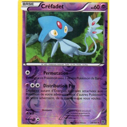 Carte Pokémon 038/101 Créfadet - Reverse 60 Pv Série Bw Explosion Plasma Neuf Fr