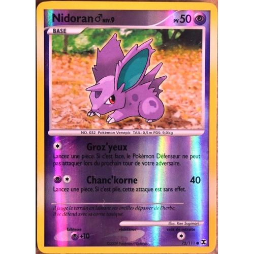 Carte Pokémon 72/111 Nidoran M 50 Pv Platine Rivaux Émergeants Neuf Fr