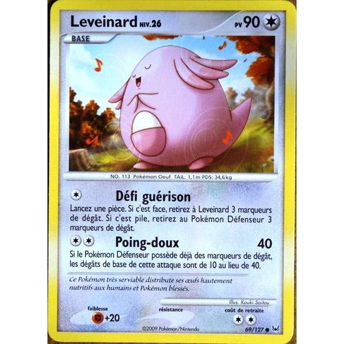 Carte Pokémon 69/127 Leveinard Lv.26 90 Pv Platine Neuf Fr