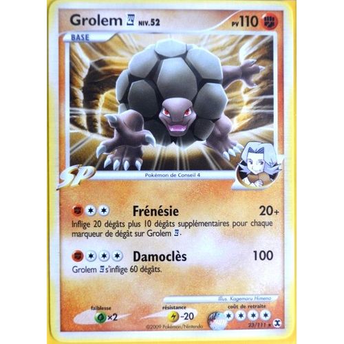 Carte Pokémon 23/111 Grolem 110 Pv Platine Rivaux Émergeants Neuf Fr