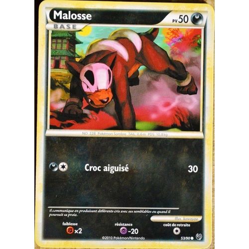 Carte Pokémon 53/90 Malosse 50 Pv Hs Indomptable Neuf Fr
