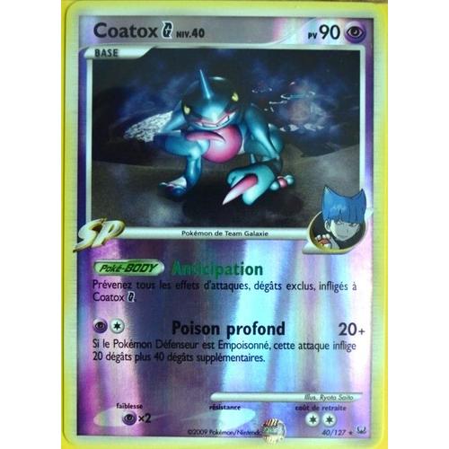 Carte Pokémon 40/127 Coatox Galaxie 90 Pv - Reverse Platine Neuf Fr