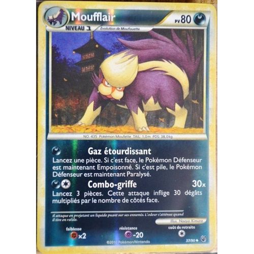 Carte Pokémon 37/90 Moufflair 80 Pv - Reverse Hs Indomptable Neuf Fr