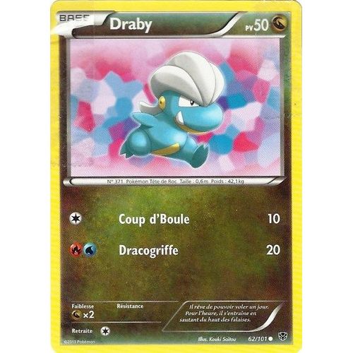 Carte Pokémon 062/101 Draby 50 Pv Série Bw Explosion Plasma Neuf