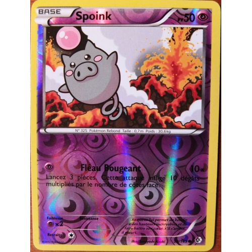 Carte Pokémon 59/149 Spoink 50 Pv Reverse Série Frontières Franchies Neuf Fr