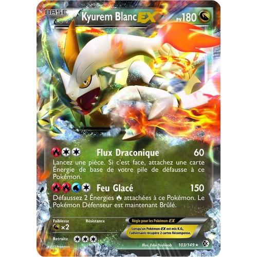 Carte Pokémon 103/149 Kyurem Blanc Ex 180 Pv Série Frontières Franchies Neuf Fr