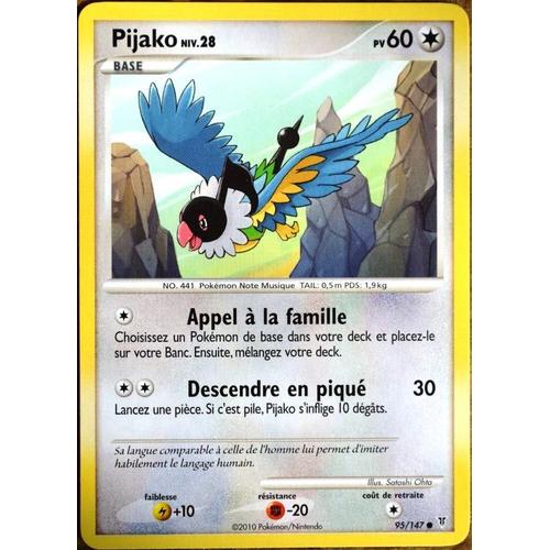 Carte Pokémon 95/147 Pijako Lv.28 60 Pv Platine Vs Neuf Fr