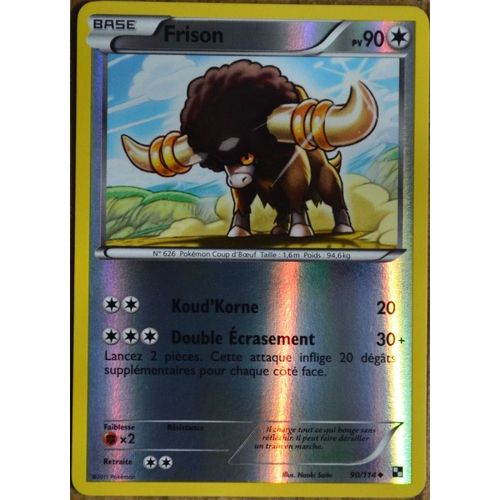 Carte Pokémon 90/114 Frison 90 Pv - Reverse Noir & Blanc Neuf Fr