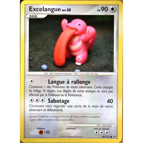 Carte Pokémon 80/127 Excelangue Lv.30 90 Pv Platine Neuf Fr