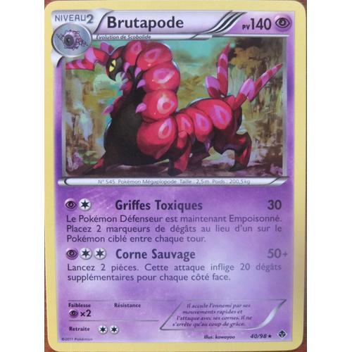 Carte Pokémon 40/98 Brutapode Pouvoirs Emergents Neuf Fr