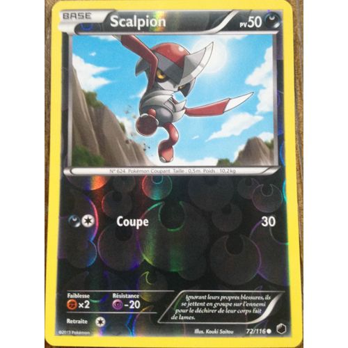 Carte Pokémon Scalpion Reverse 50 Pv 72/116 Glaciation Plasma Neuf Fr