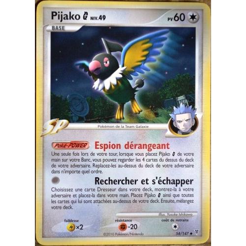 Carte Pokémon 54/147 Pijako [G] Lv.49 60 Pv Platine Vs Neuf Fr