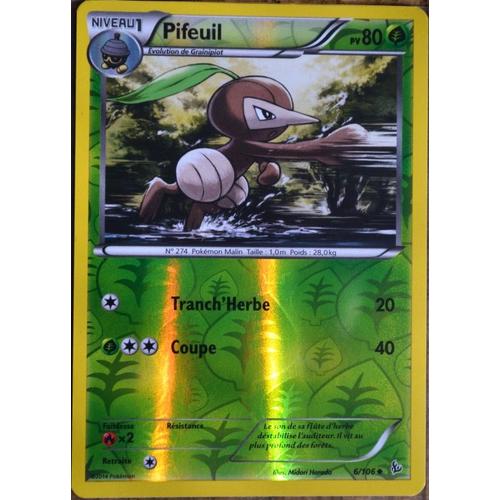 Carte Pokémon 6/106 Pifeuil 80 Pv - Reverse Xy Étincelles Neuf Fr