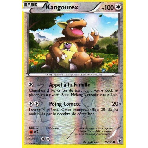 Carte Pokémon 071/101 Kangourex - Reverse 100 Pv Série Bw Explosion Plasma Neuf