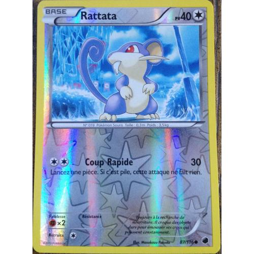 Carte Pokémon Rattata Reverse 40 Pv 87/116 Glaciation Plasma Neuf Fr