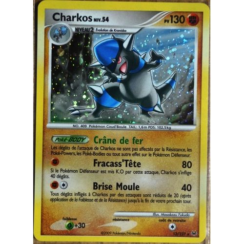 Carte Pokémon 13/127 Charkos 130 Pv - Holo Platine Neuf Fr