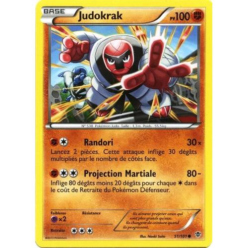 Carte Pokémon 51/101 Judokrak 100 Pv Série Bw Explosion Plasma Neuf Fr