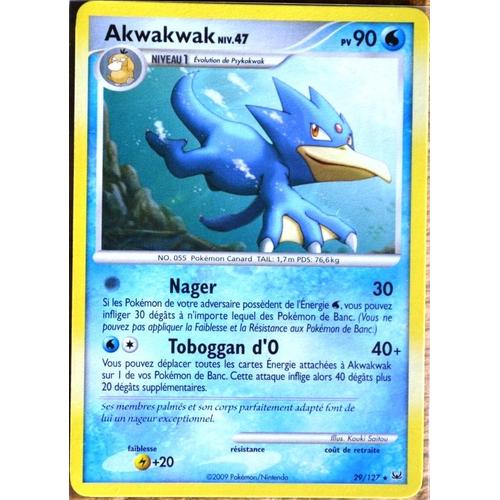 Carte Pokémon 29/127 Akwakwak 90 Pv Platine Neuf Fr