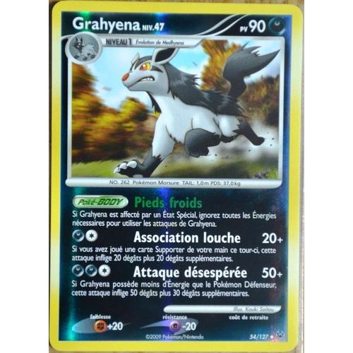 Carte Pokémon 54/127 Grahyena 90 Pv - Reverse Série Platine  Neuf Fr