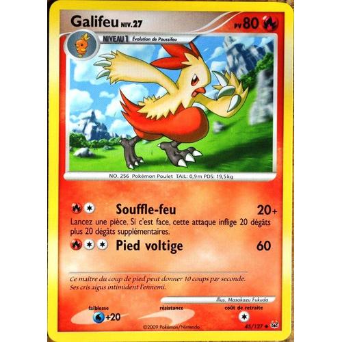 Carte Pokémon 45/127 Galifeu Lv.27 80 Pv Platine Neuf Fr