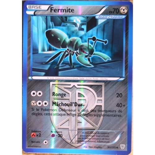 Carte Pokémon 91/135 Fermite 70 Pv Reverse Série Tempête Plasma Neuf Fr