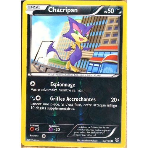 Carte Pokémon 83/135 Chacripan 50 Pv Reverse Série Tempête Plasma Neuf Fr