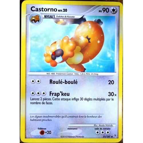 Carte Pokémon 51/147 Castorno Lv.20 90 Pv Platine Vs Neuf Fr