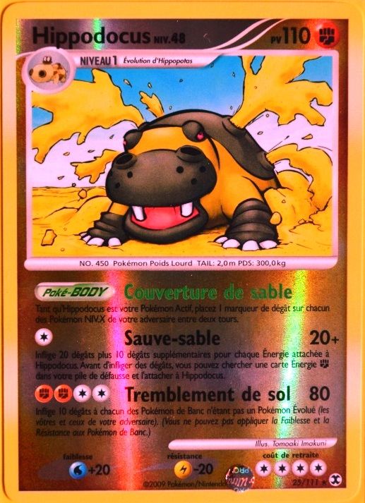 Carte Pokémon 25/111 Hippodocus - Reverse 110 Pv Platine Rivaux Émerg. Neuf Fr