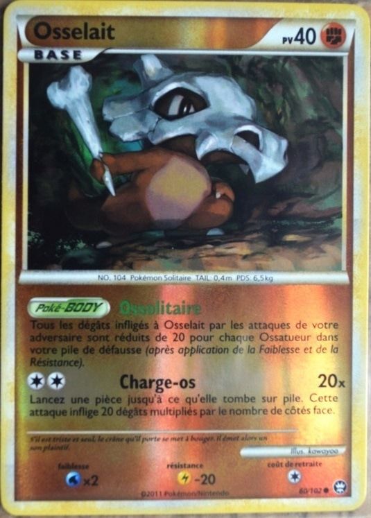 Carte Pokémon 60/102 Osselait 40 Pv - Reverse Série Hs Triomphe Neuf Fr